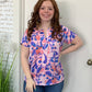 Lavender Bright Abstract Print Top