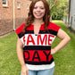 Red & Black Game Day Sweater Top