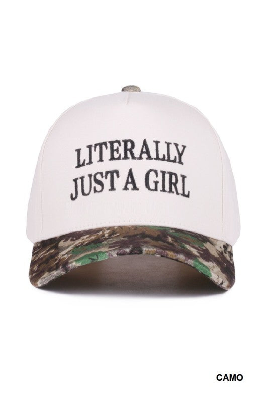 Camo Literally Just a Girl Cap