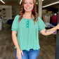 Green Stripe Scoop Neck Top