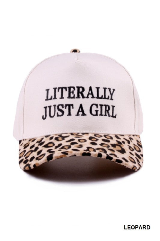 Leopard Literally Just a Girl Cap
