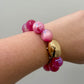 Pink & Gold Iridescent Bead Bracelet