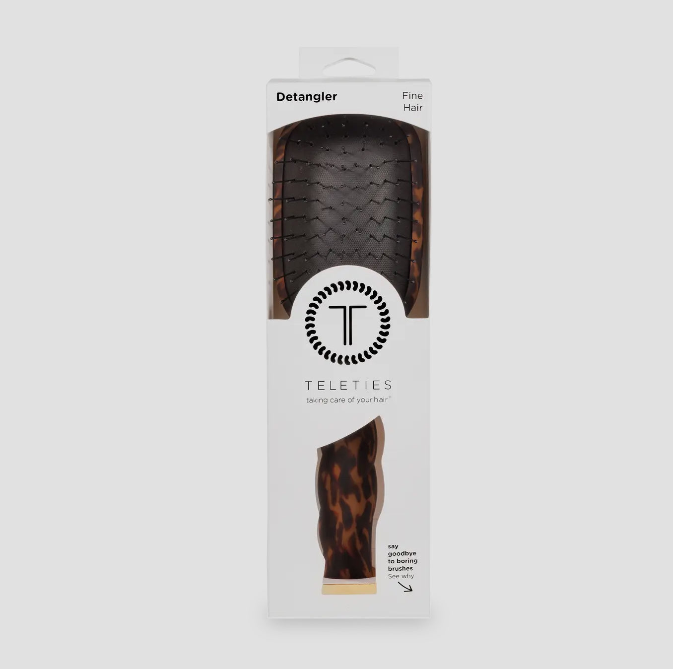 TELETIES Tortoise Detangler Hair Brush for Fine Hair