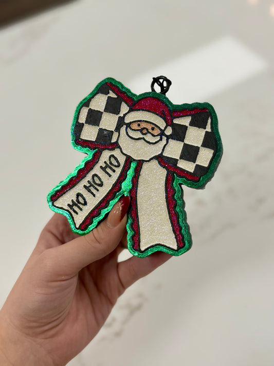 Santa Bow Freshie - Shirley Temple