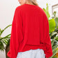 Georgia Comfy Oversize Graphic Sweatshirt: Red/White