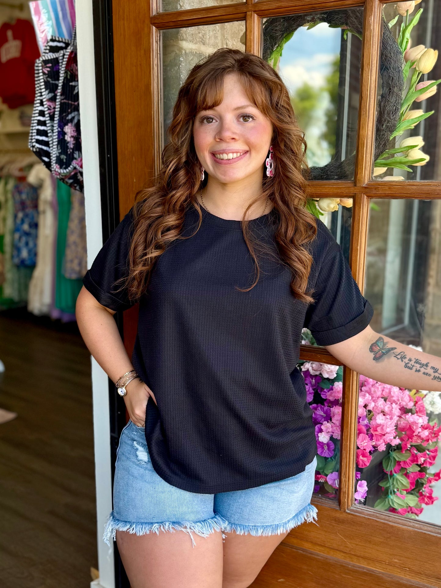 Black Essential Thermal Top