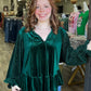 Hunter Green Velvet Top