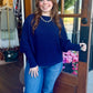 Navy Airy Dolman Sweater