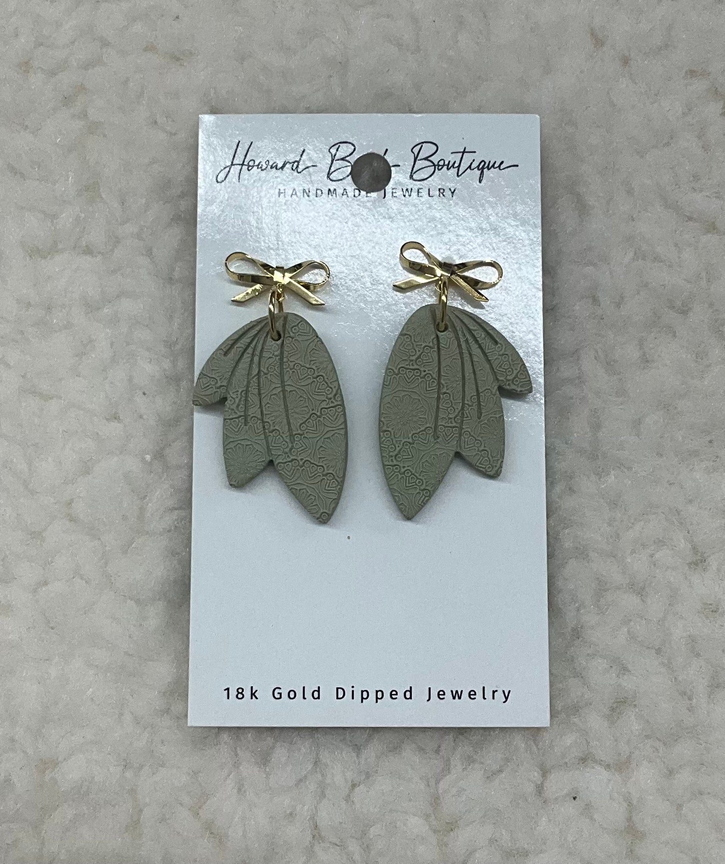 Sage Bow Earrings