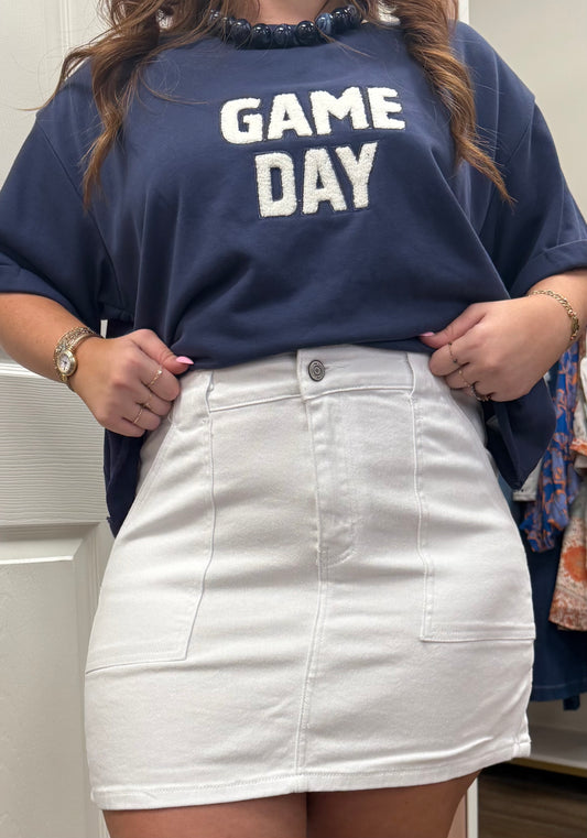 White Cargo Skirt