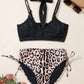 Black & Leopard Cross Tie Bikini