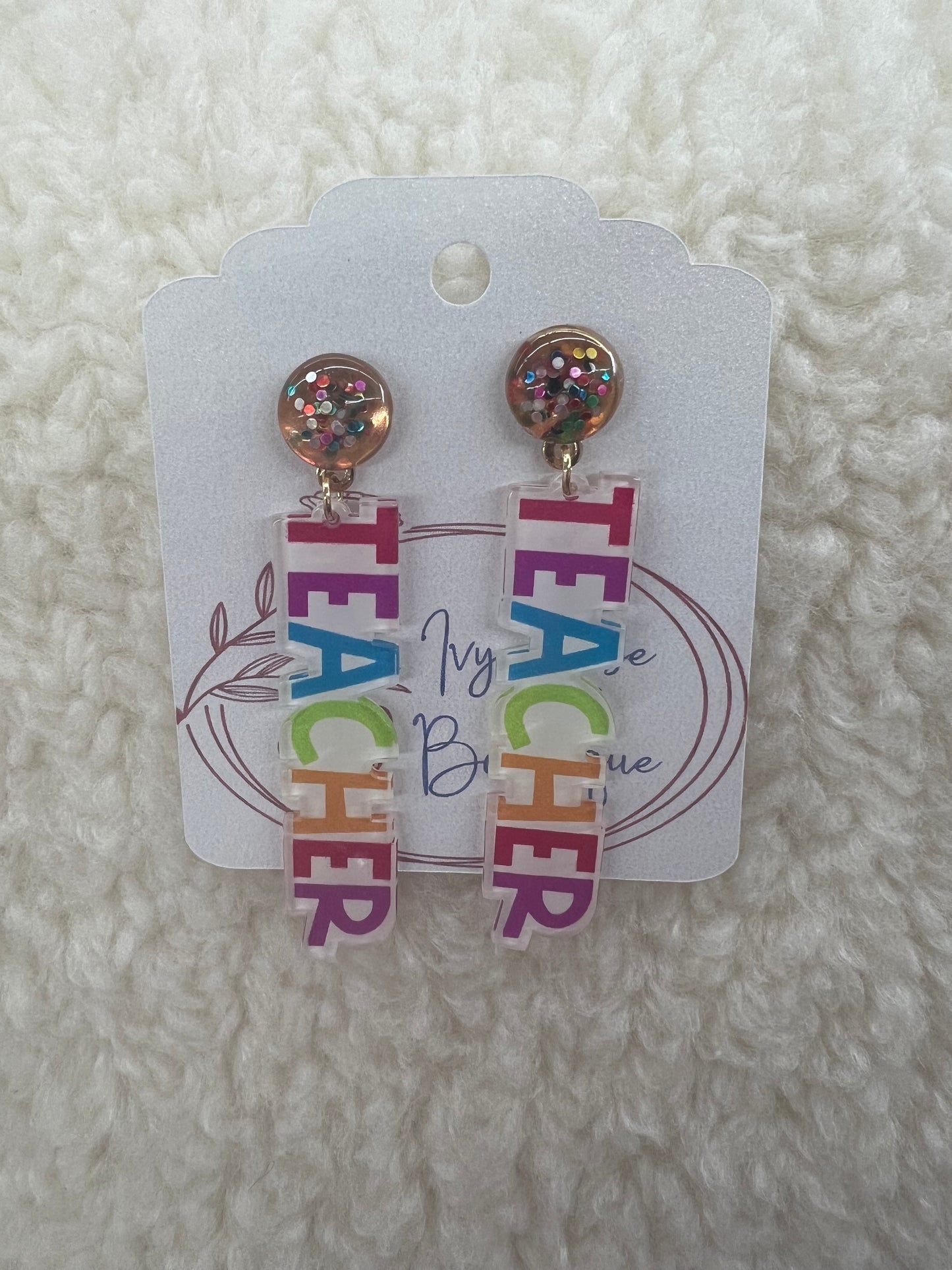 Colorful Teacher Earrings