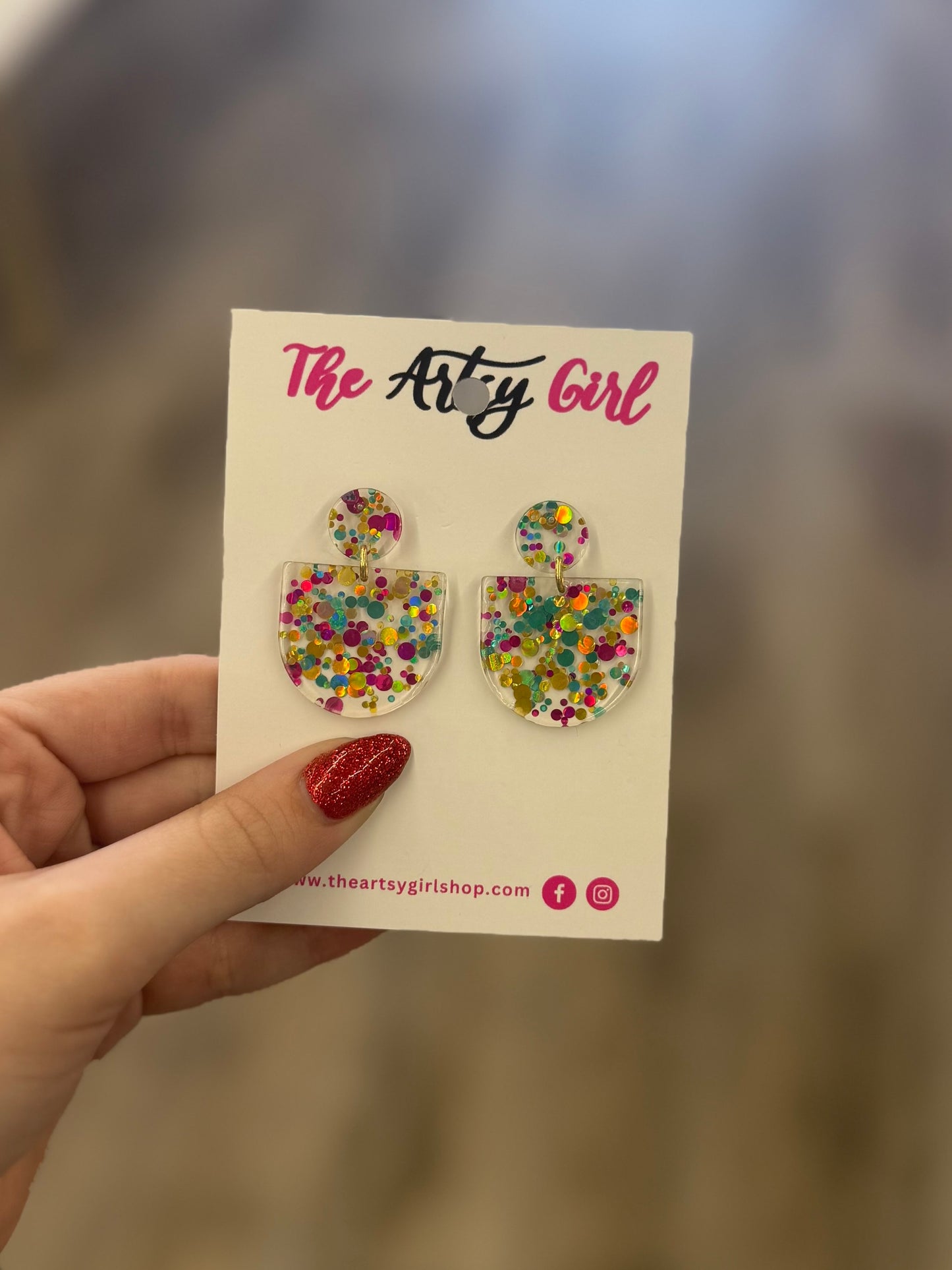 Small Confetti Dangle Earrings - The Artsy Girl