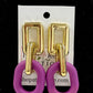 Purple & Gold Chunky Chain Earrings