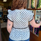 White Polka Dot Ruffle Top