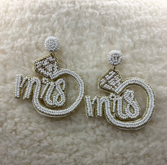 "Mrs." Bridal Earrings