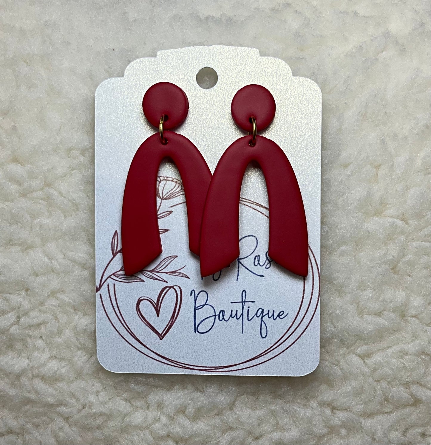 Red Horseshoe Earring