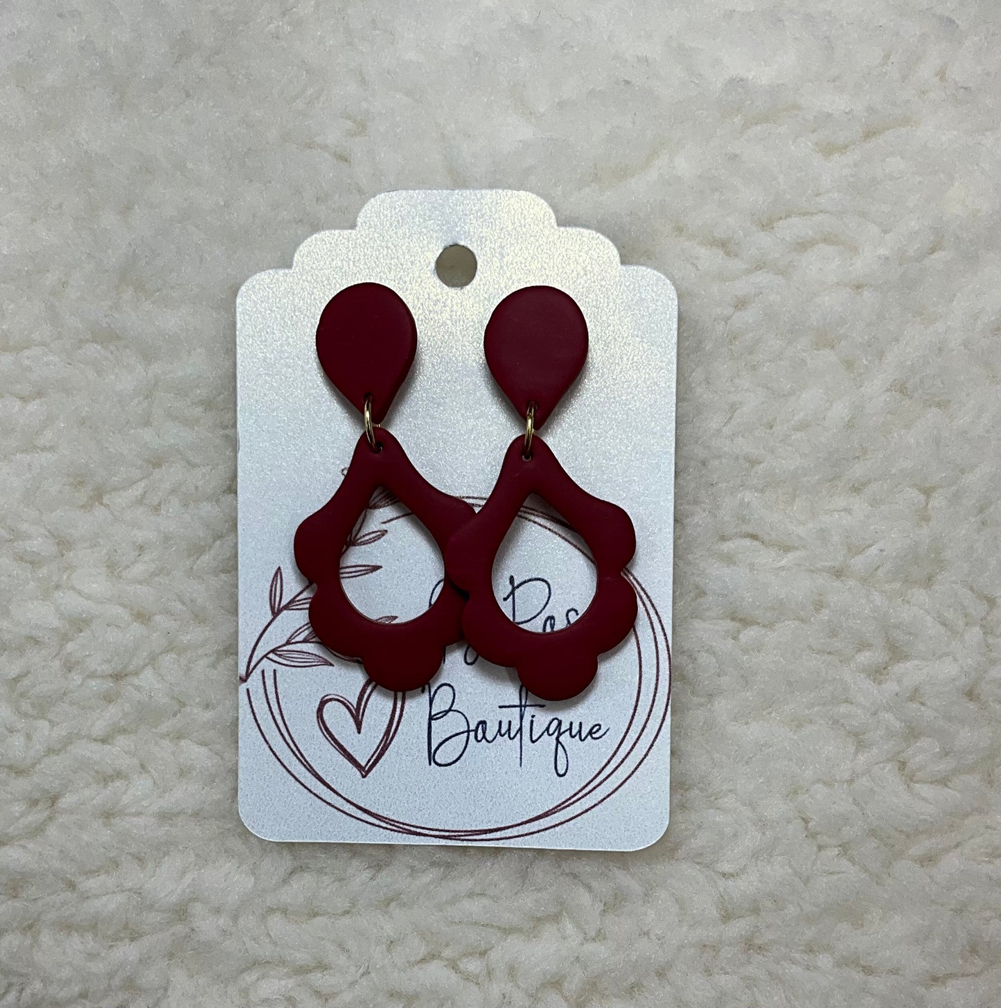 Red Dangle Teardrop Earrings