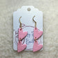 Pink Heart Dangle Earrings