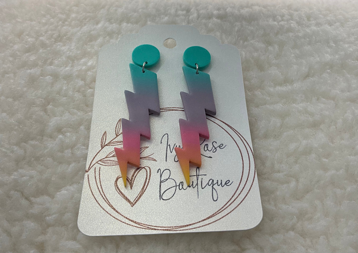 Rainbow Lightning Bolt Earrings