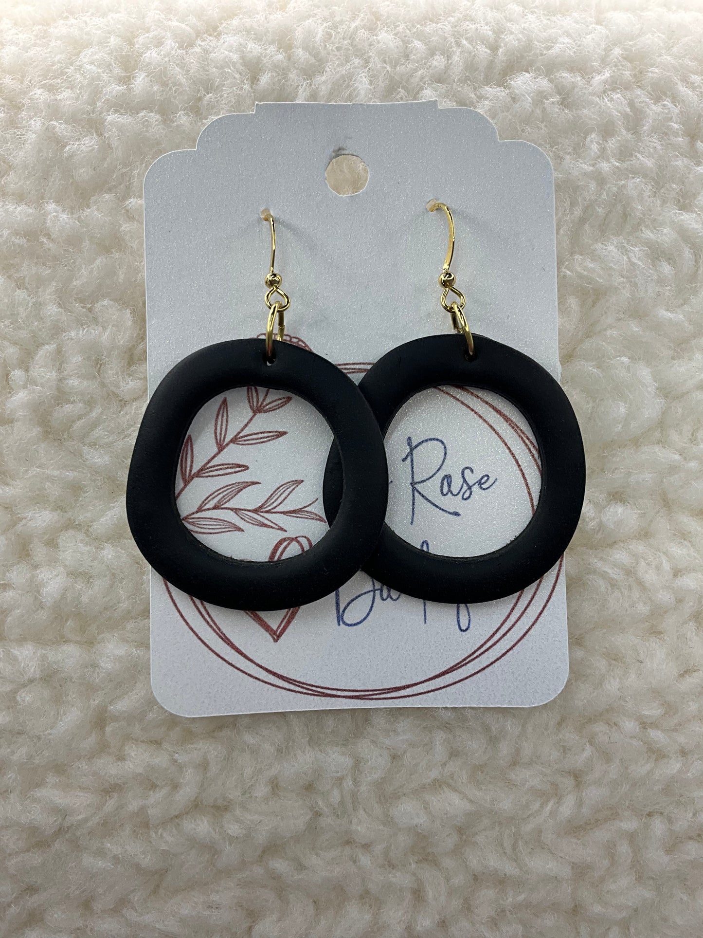 Black Circle Dangle Earring