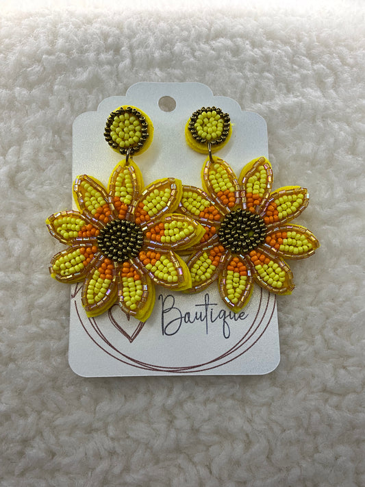 Sunflower Seed Bead earrings