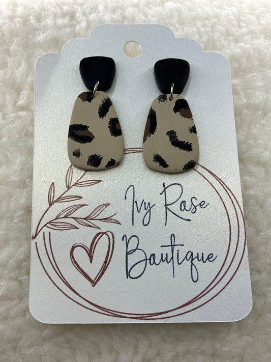 Small Cheetah Dangle Earrings