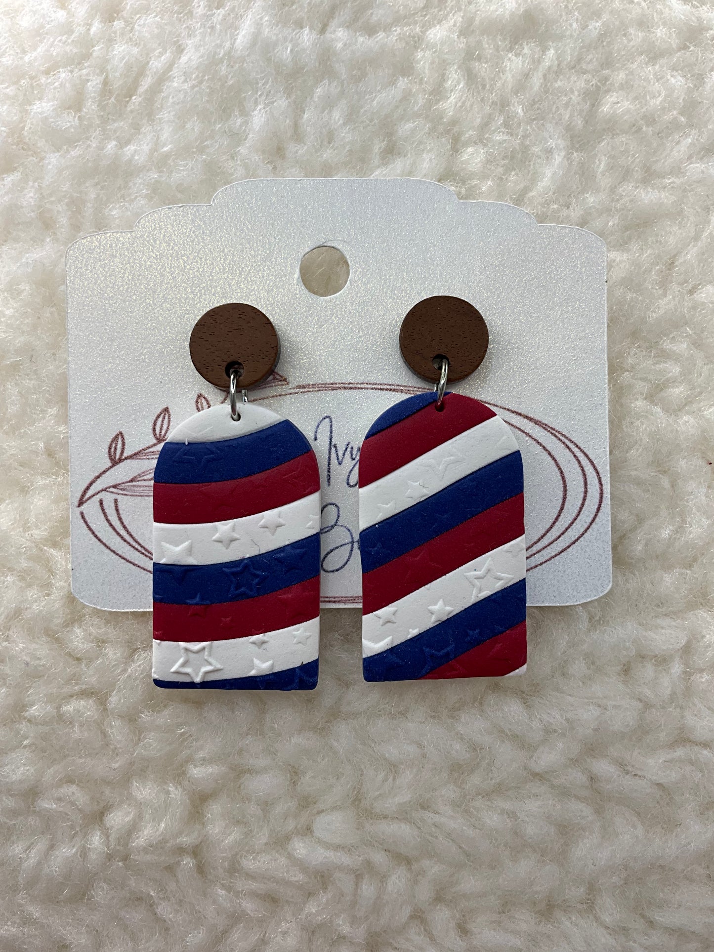 USA Striped Dangle Earrings