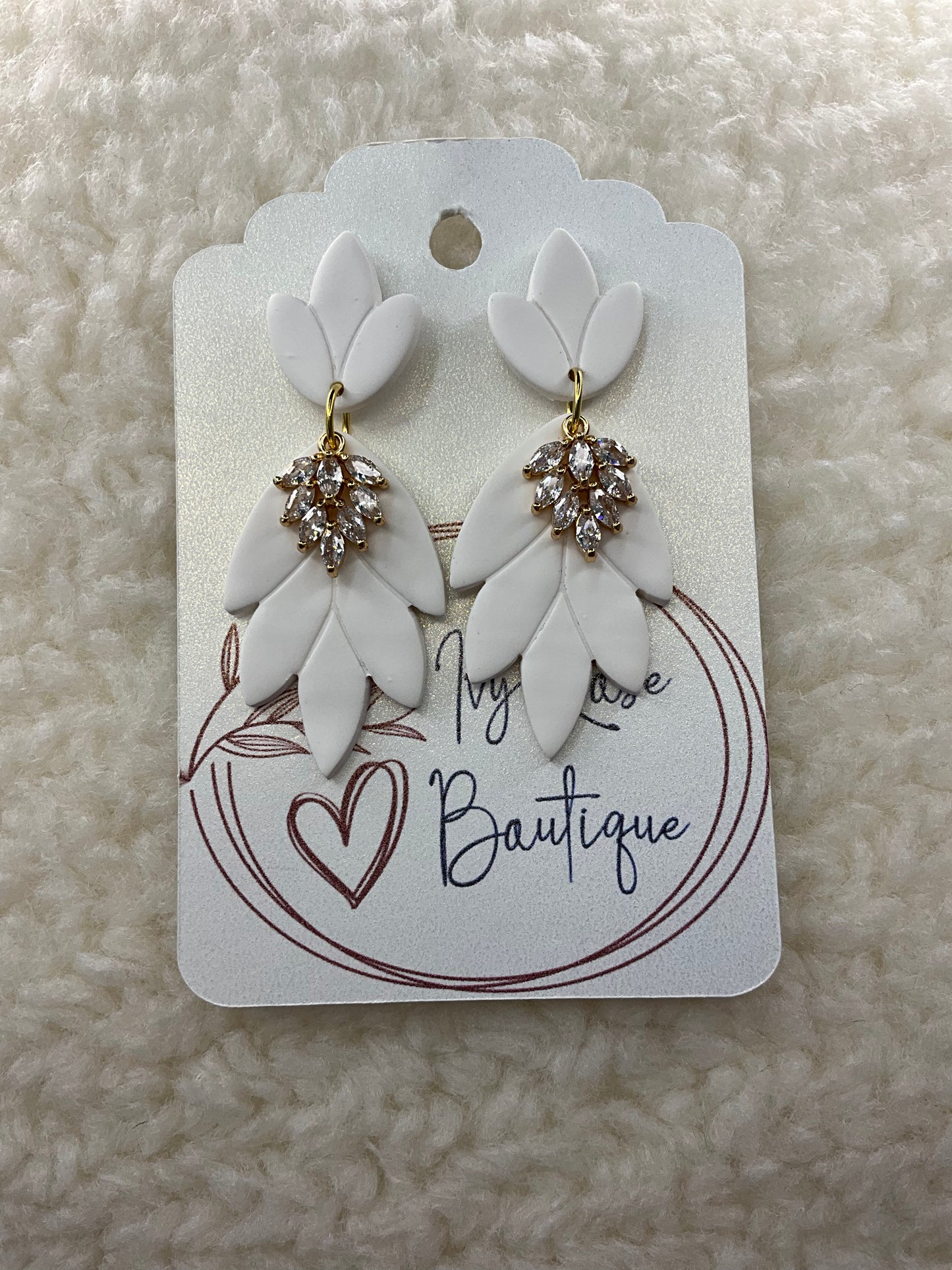 White Bridal Charm Earrings Collection