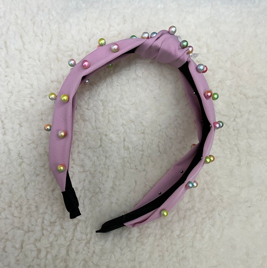 Pink Colorful Pearl Headband