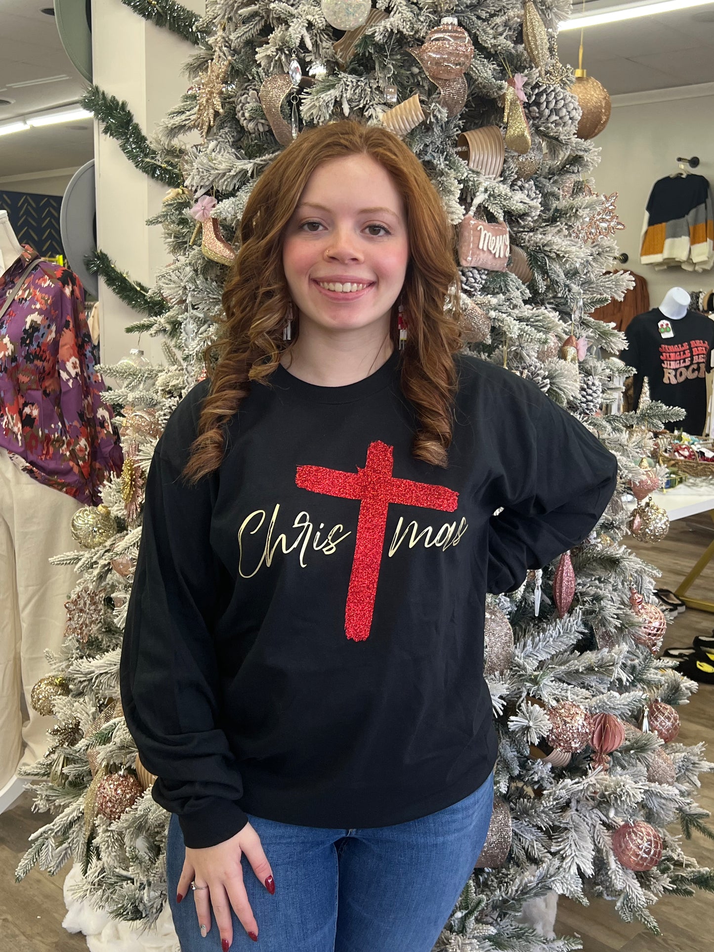 Christmas Cross Long-sleeve