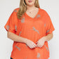 Curvy Orange Tiger Top