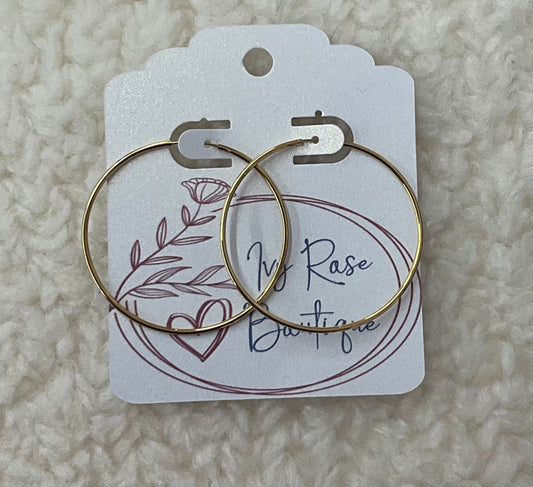 Gold Dipped Thin Hoop Earrings