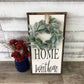 Home Sweet Home Wreath Wood Sign