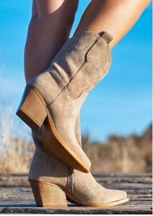 Jessie Beige Western Boot