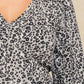 Plus Black/Grey Leopard Print Tiered Midi Dress