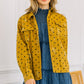 Plus Washed Star Print Button Down Jacket- Gold