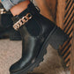 Black Ankle Boot with Gold Chain
