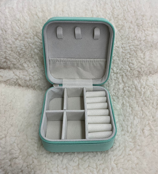 Mint Small Square Jewelry Travel Case Box