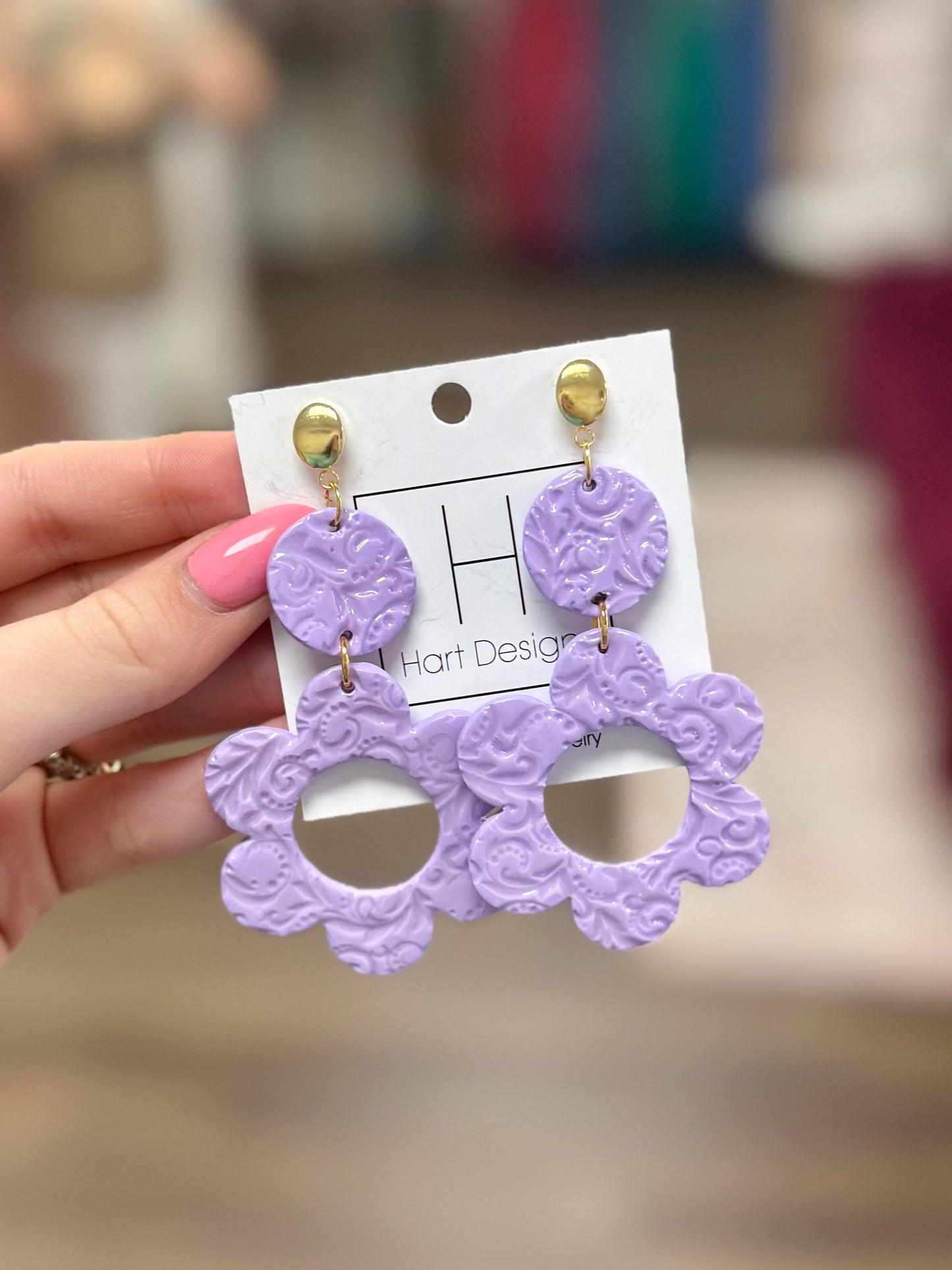 Hart Designs Purple Flower Earrings