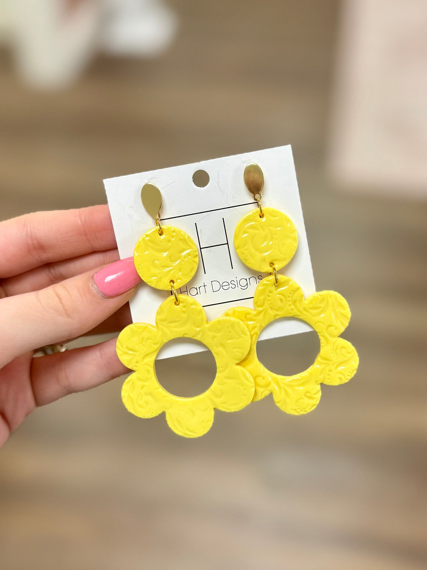 Hart Designs Yellow Flower Earrings