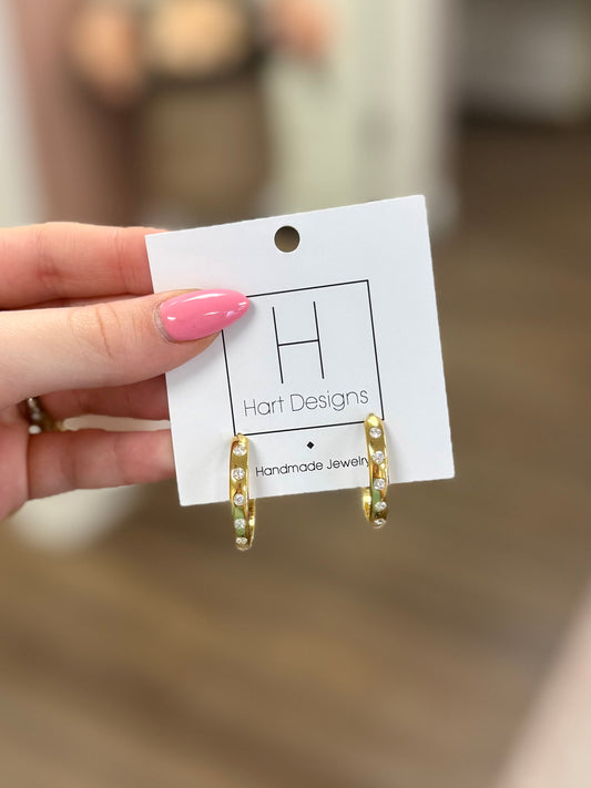 Hart Designs Gold Diamond Hoop Earrings