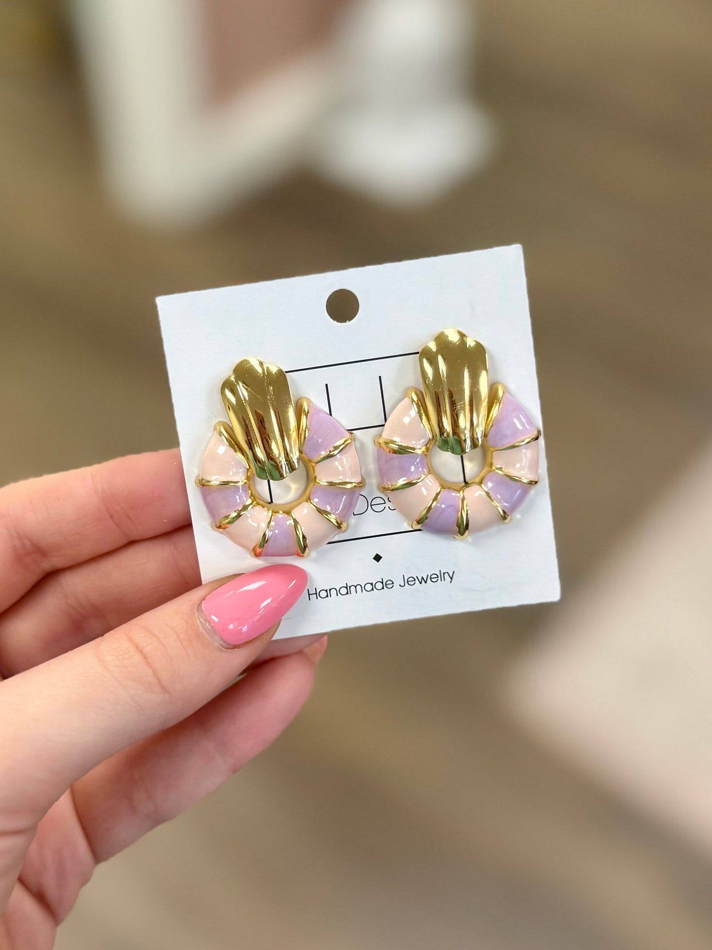 Hart Designs Purple & Pink Circle Earrings