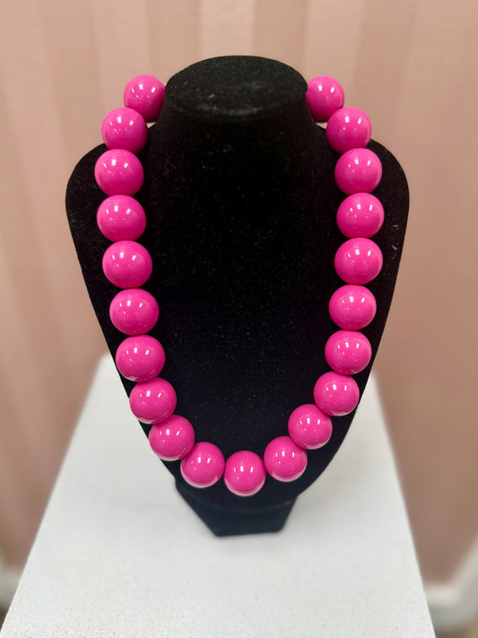 Hart Designs Hot Pink Large Bead Necklace