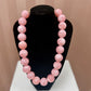 Hart Designs Pink Marble Large Bead Necklace