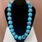Hart Designs Blue & Black Marble Large Bead Necklace