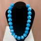 Hart Designs Blue & White Marble Large Bead Necklace