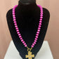 Hart Designs Dark Mauve Cross Bead Necklace