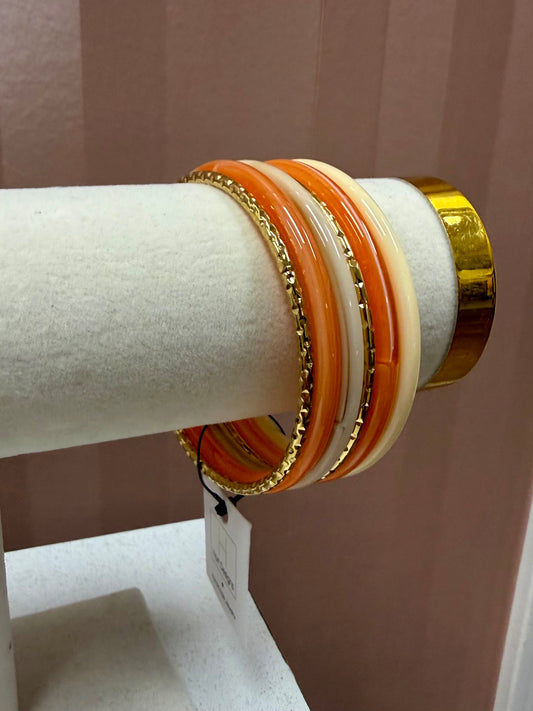 Hart Designs Orange & Gold Bangle Set