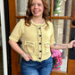 Yellow Contrasting Stitch Sweater Cardigan